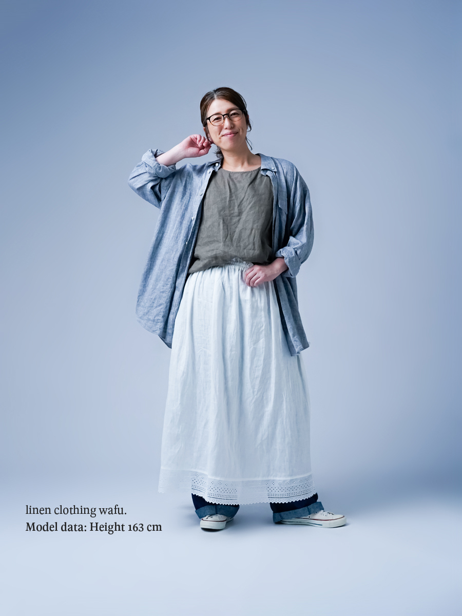 リネンスカート】 重ね穿きの救世主 レースペチスカート ／ 白色 p002c