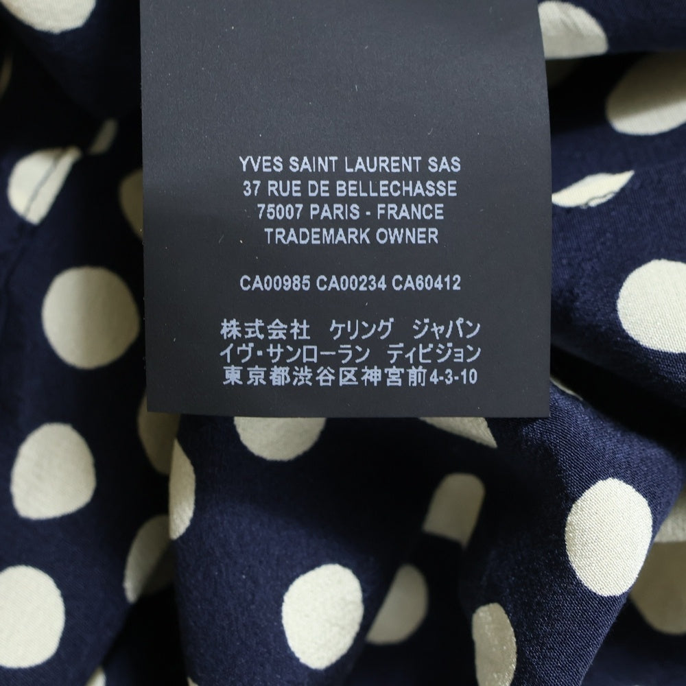 SAINT LAURENT PARIS(サンローランパリ) ドット 水玉 長袖シルクシャツ