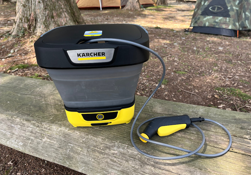 電源&水道不要!? 話題のケルヒャー「ポータブル洗浄機」をキャンプで