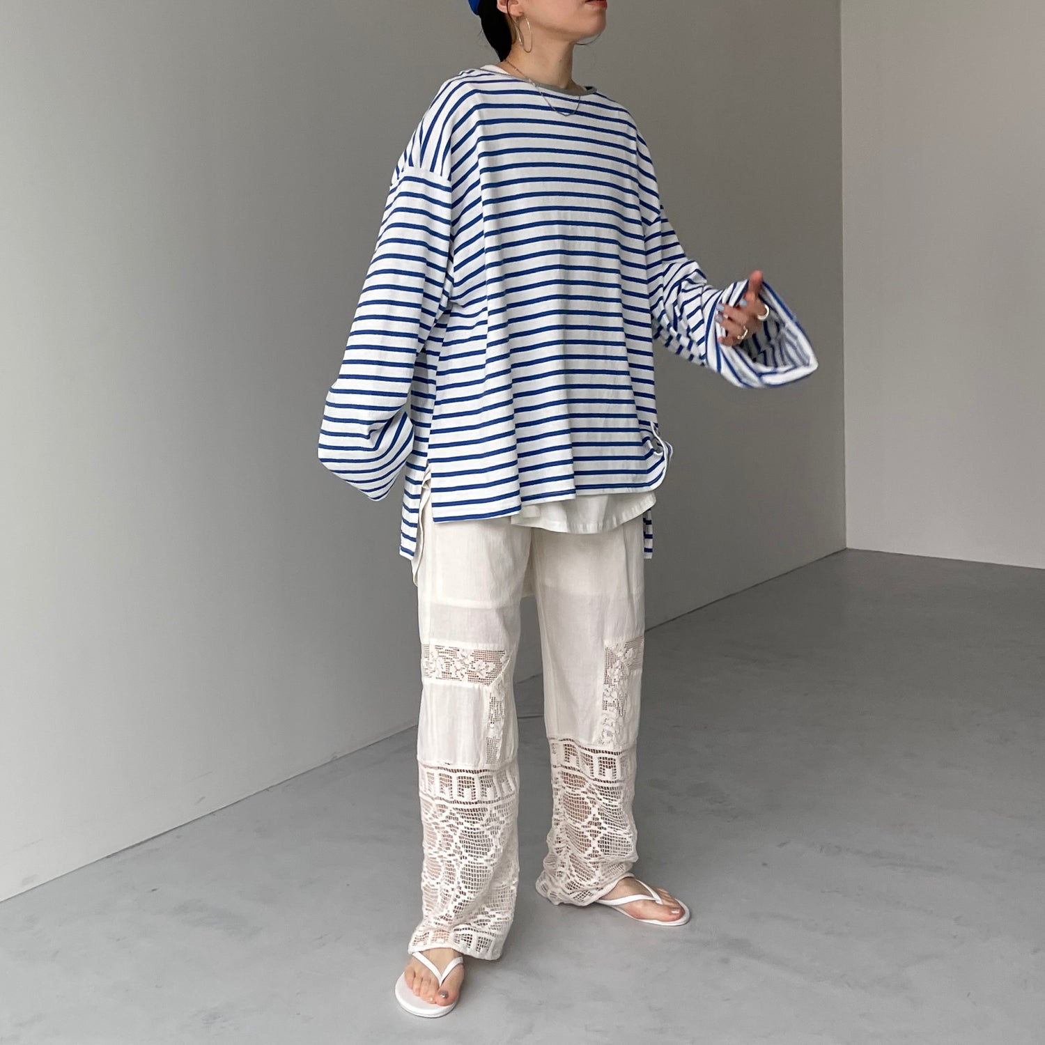 vintage like lace pants / ivory[FREE or LONG] | wee9s | ウィークス