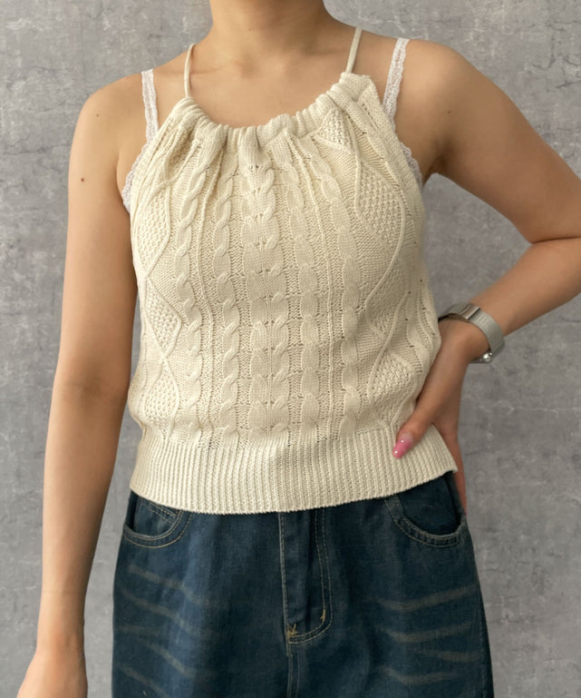 Mii:)ヨービオトープ ニット キャミ ホルターネック Mii:)ヨー