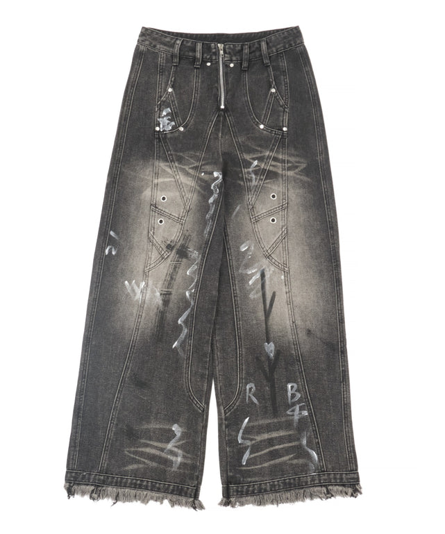 Y2Kペイントワイドバギーデニム – WEGO ONLINE STORE