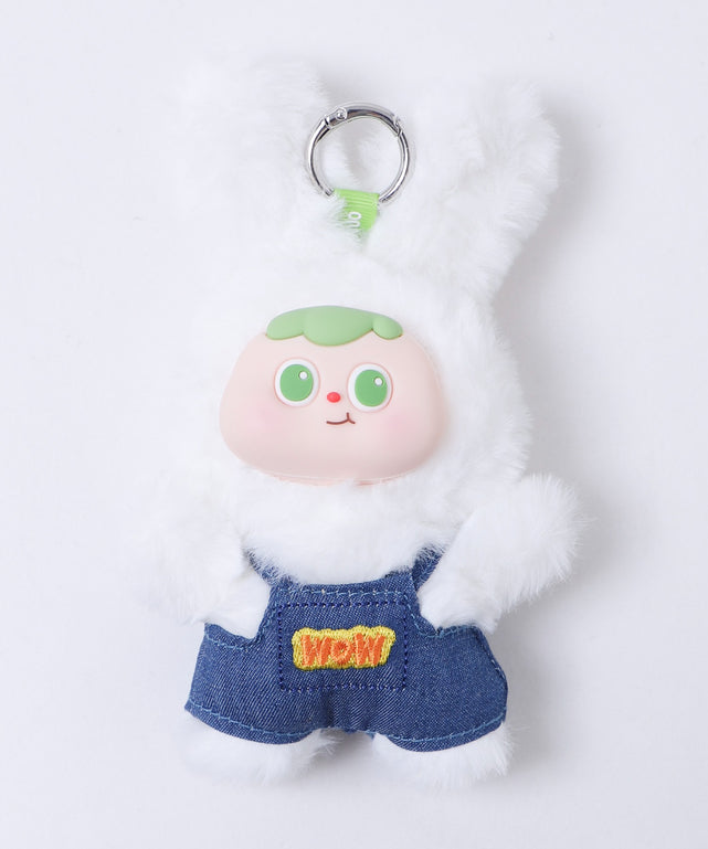 ぷっくりサロペうさちゃんぬいぐるみキーホルダー｜WEGO（ウィゴー