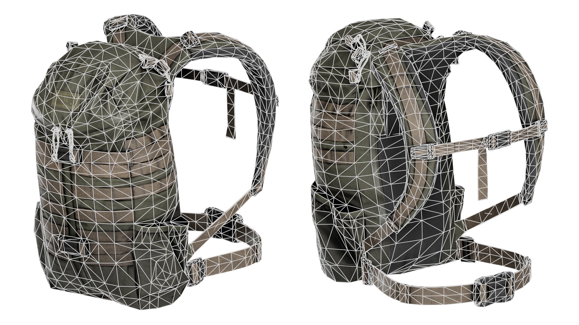 MYSTERY RANCH 3 DAY ASSAULT PACK TRI ZIP - Low Poly 3D Model