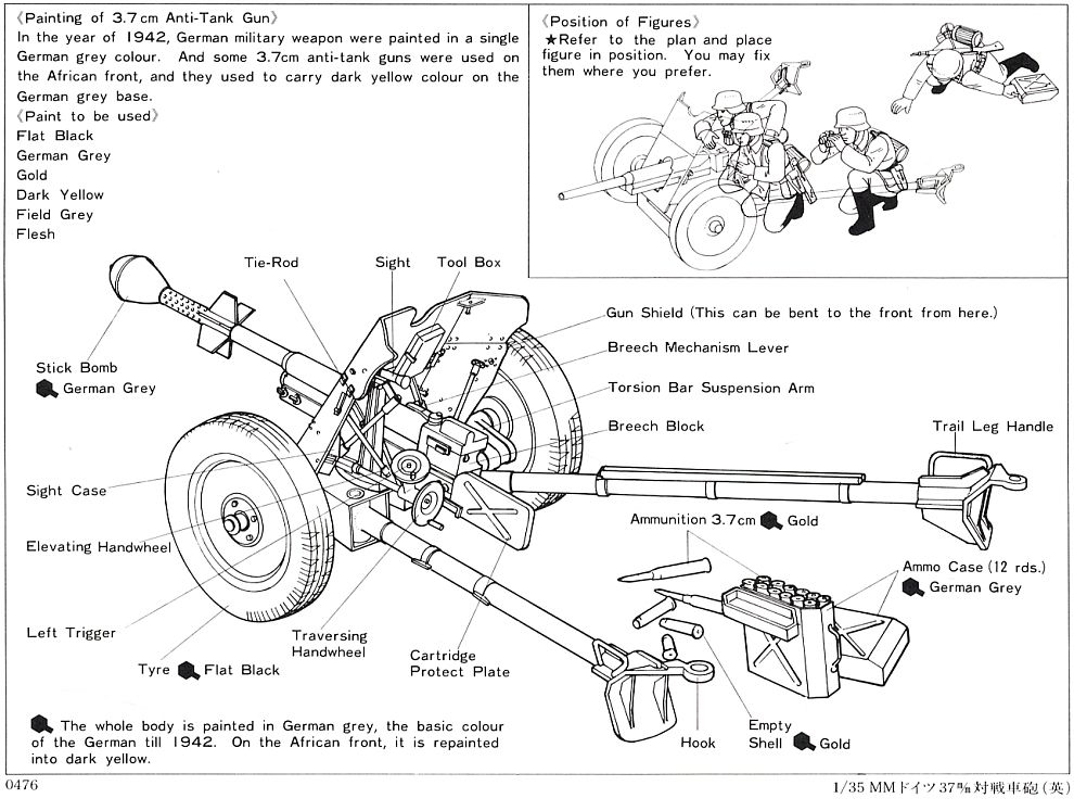 ドイツ 37mm対戦車砲 (プラモデル) - ホビーサーチ ミリタリープラモ