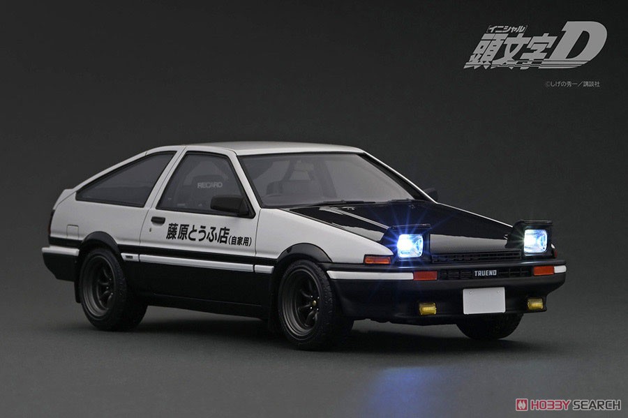 INITIAL D Toyota Sprinter Trueno 3Dr GT Apex (AE86) White/Black