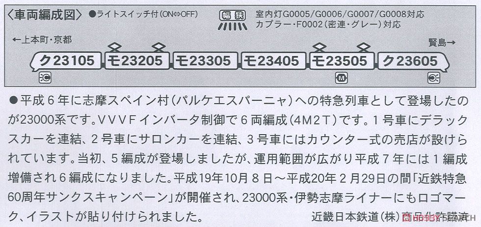 近鉄 23000系・伊勢志摩ライナー「近鉄特急60周年」ロゴマーク