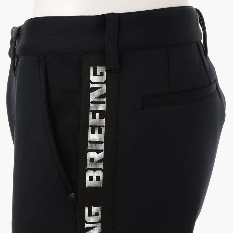 BRIEFING GOLF - MENS SIDE LOGO LINE SLIM PANTS (ブラック) ロゴ