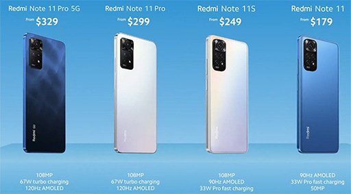 Xiaomi，ミドルクラス市場向けスマホ「Redmi Note 11」シリーズを発表