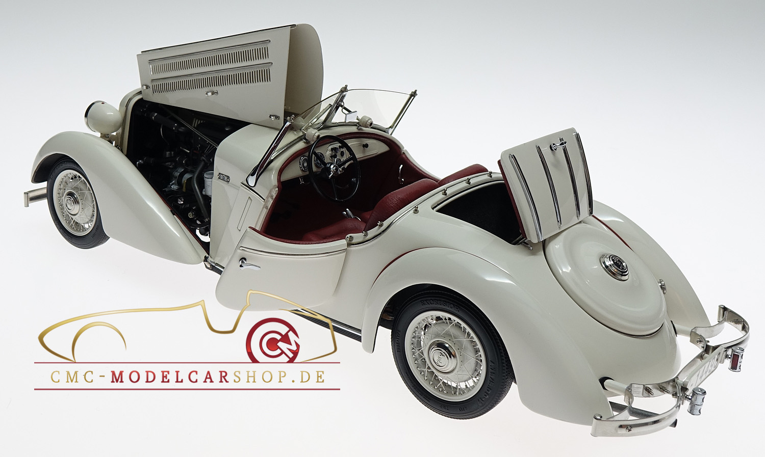 CMC Audi Front 225 Roadster, 1935, white, cmc-modelcarshop
