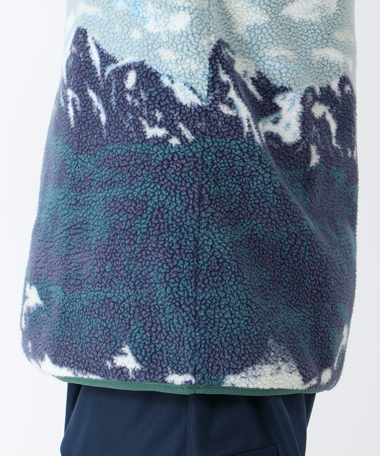 ヘルヴェティアII プリントハーフスナップフリース(S Crushed Blue