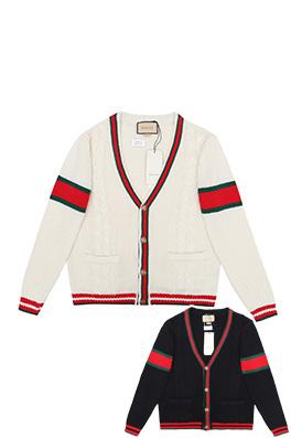 グッチ CHUCKY GRG シリーズ赤緑ストライプカーディガン 12,800円