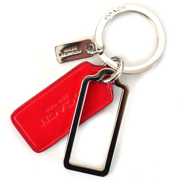 COACH】コーチ レザー ハング タグ チャーム キーリング キーホルダー