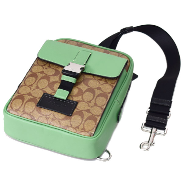 COACH】コーチ メンズ コーティングキャンバス レザー シグネチャー