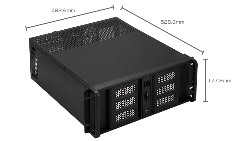 販売終了】 iStarUSA 4UラックマウントPCケース (D-400SE-BK) - 株式
