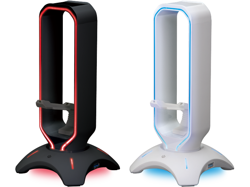 RACEN 3 in 1 ヘッドホンスタンド CRC-HSMBU3BK2 / CRC-HSMBU3WH2