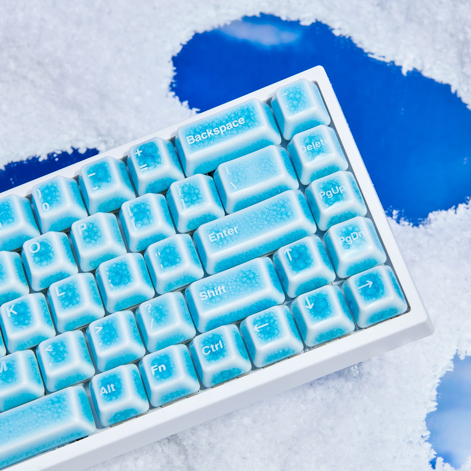114 Keys Blue Crazed Ceramic Keycaps Set | Cerakey