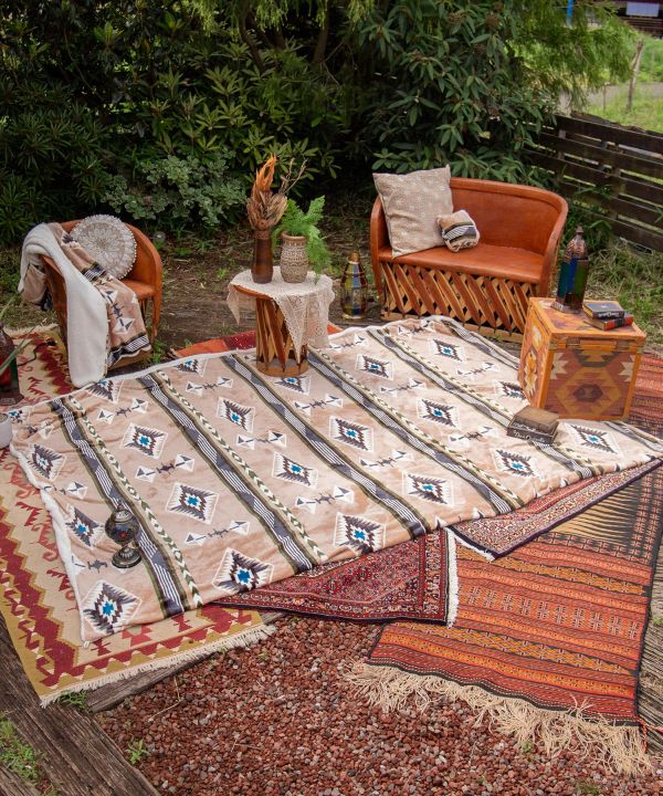 裏ボア】ブランケット MEGA（280×200cm）《NOMADY》(SAND