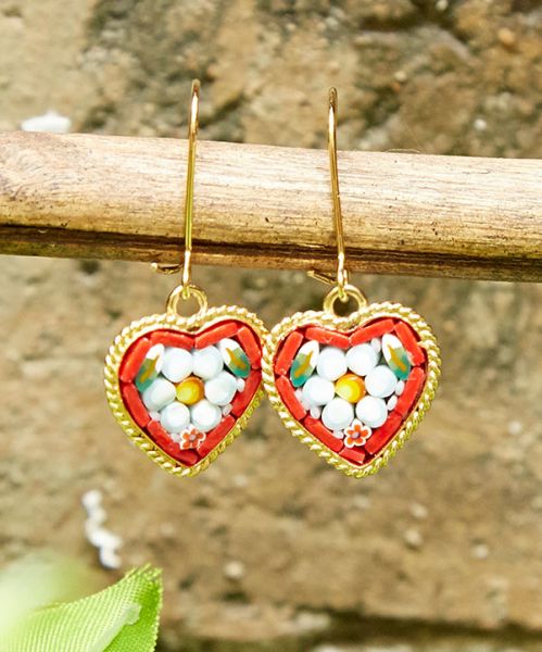 ベネチアンガラス】モザイクフックピアス(HEART ASST): 『欧州航路』