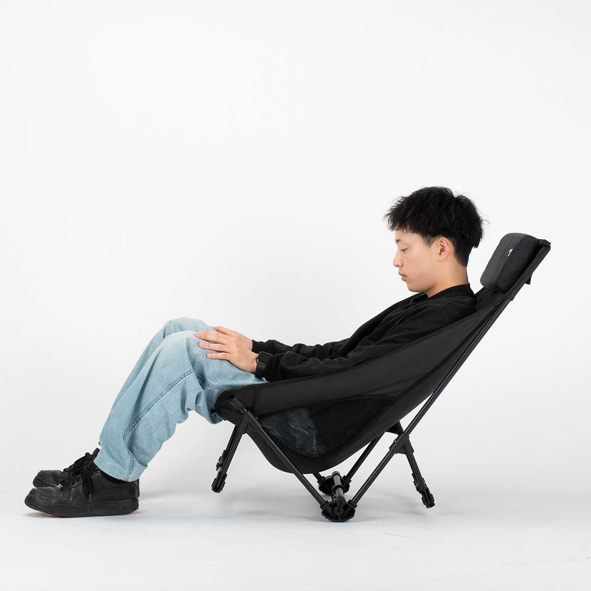 トレッカー グランドリクライニングチェア（ブラック） - アウトドア