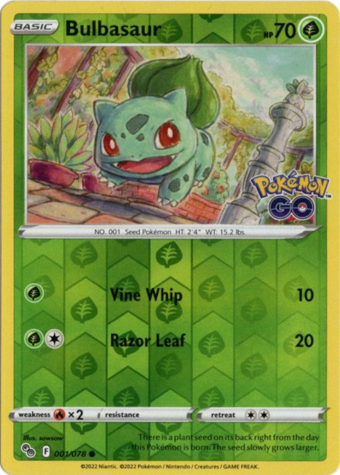 フシギダネ 海外版 英語版 リバホロ Bulbasaur - 001/078 -【Card