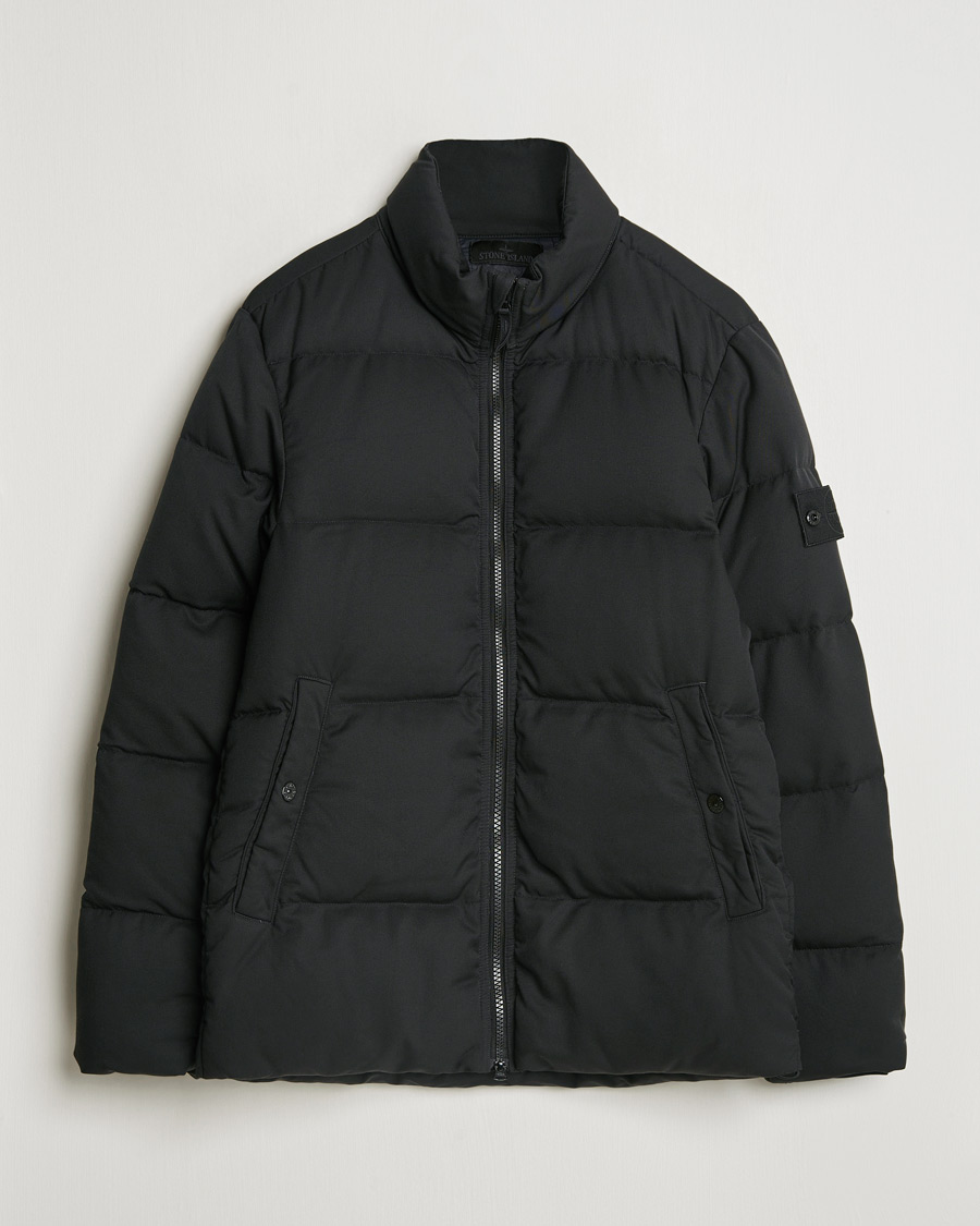 Stone Island Ghost Wool Twill Down Jacket Black at CareOfCarl.com