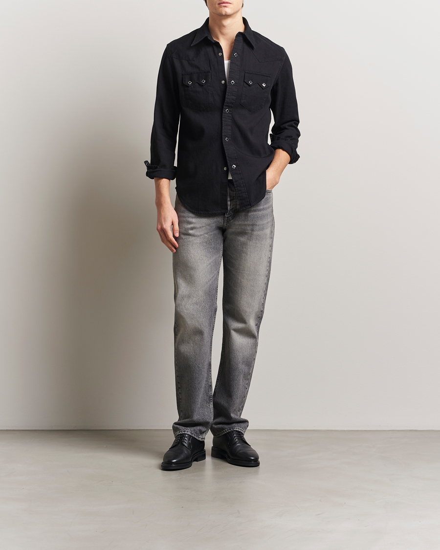 RRL Sawtooth Western Shirt Black at CareOfCarl.com