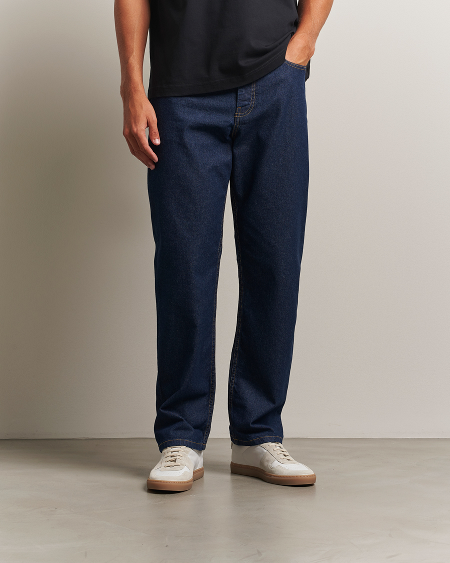 Maison Kitsuné Straight Fit Japanese Denim Jeans Indigo at
