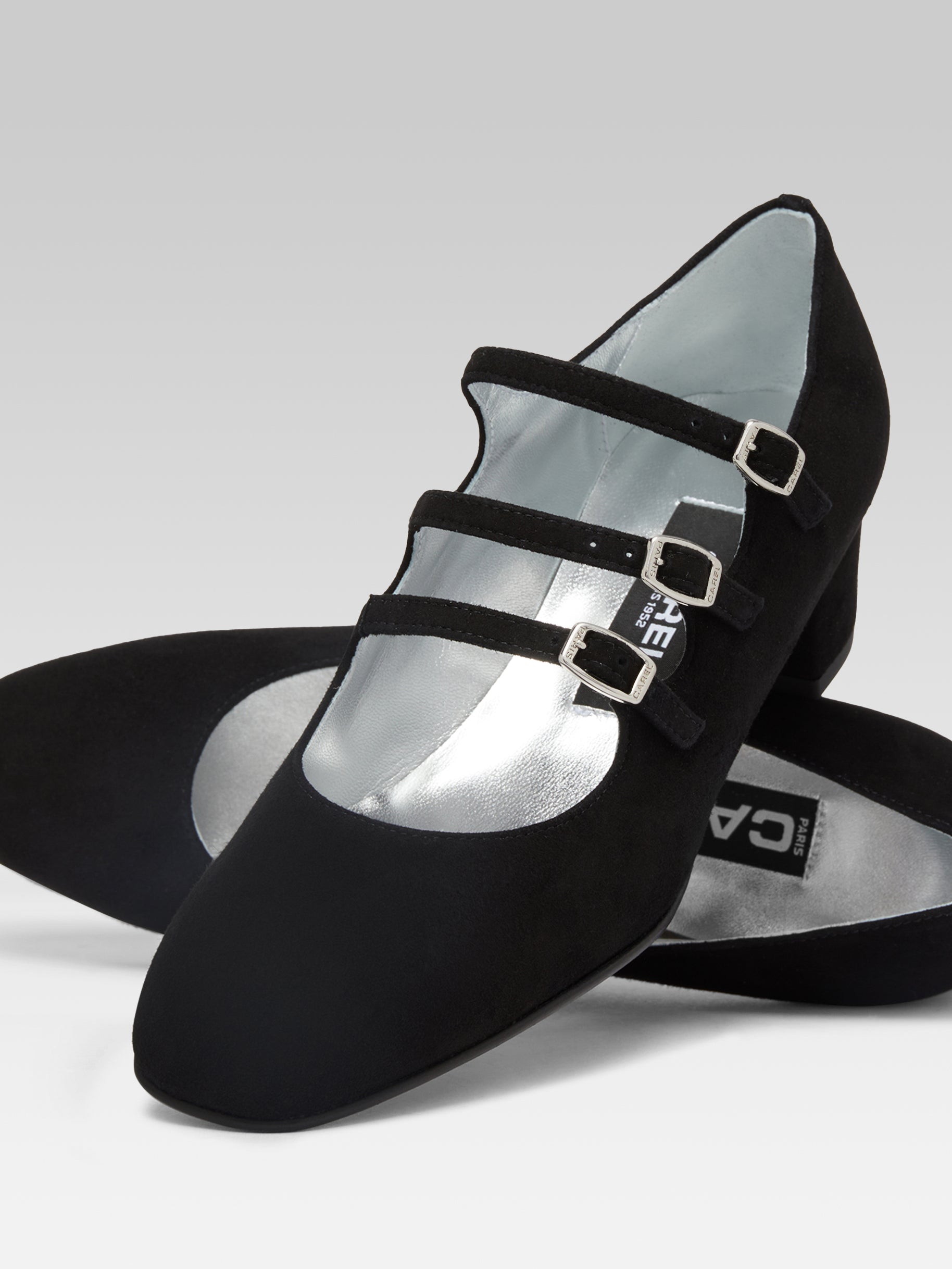 Kina - Black suede leather Mary Janes pumps | Carel Paris