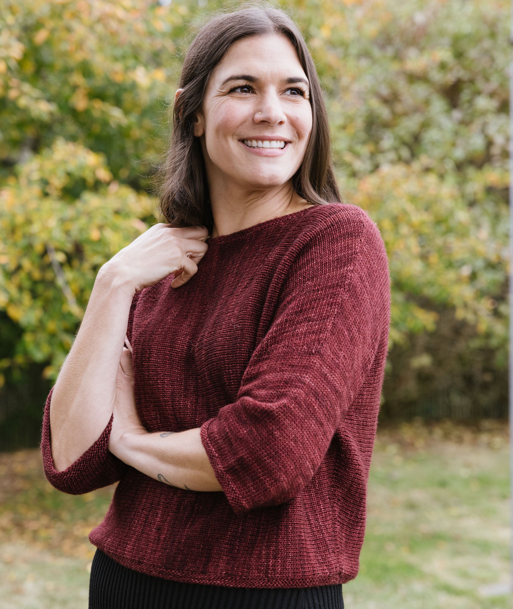 Sideways Tee: Sleeves Version Using Madelinetosh Tosh Merino Light