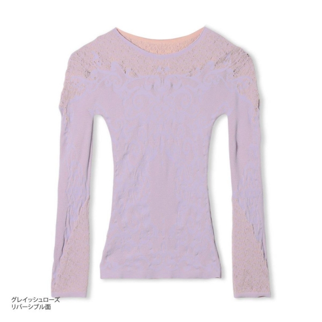 0138リバーシブルクルーネックトップ/ノーソーイングニット｜社交