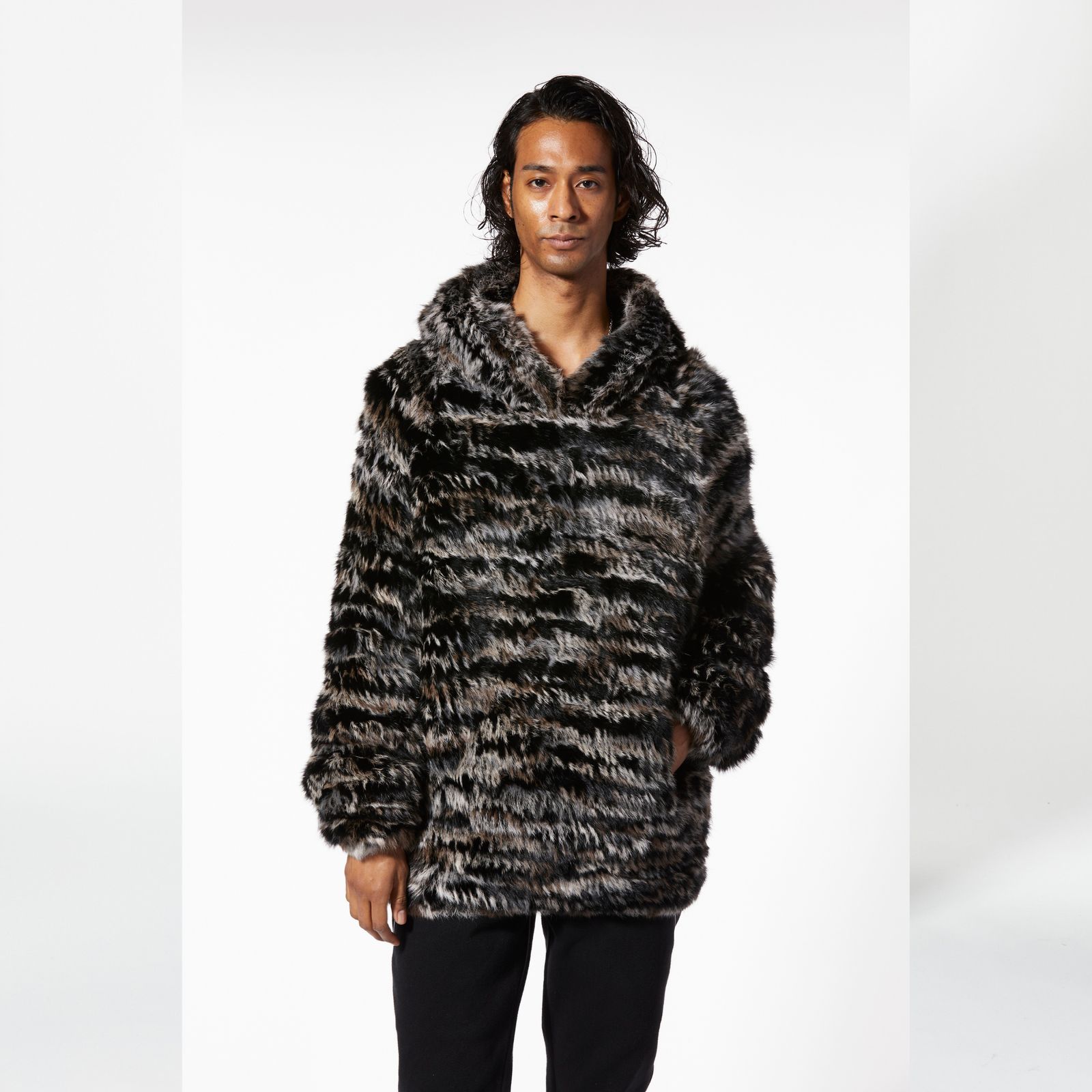 ISAMU KATAYAMA BACKLASH - ラビットファー ストレッチニット （MIX