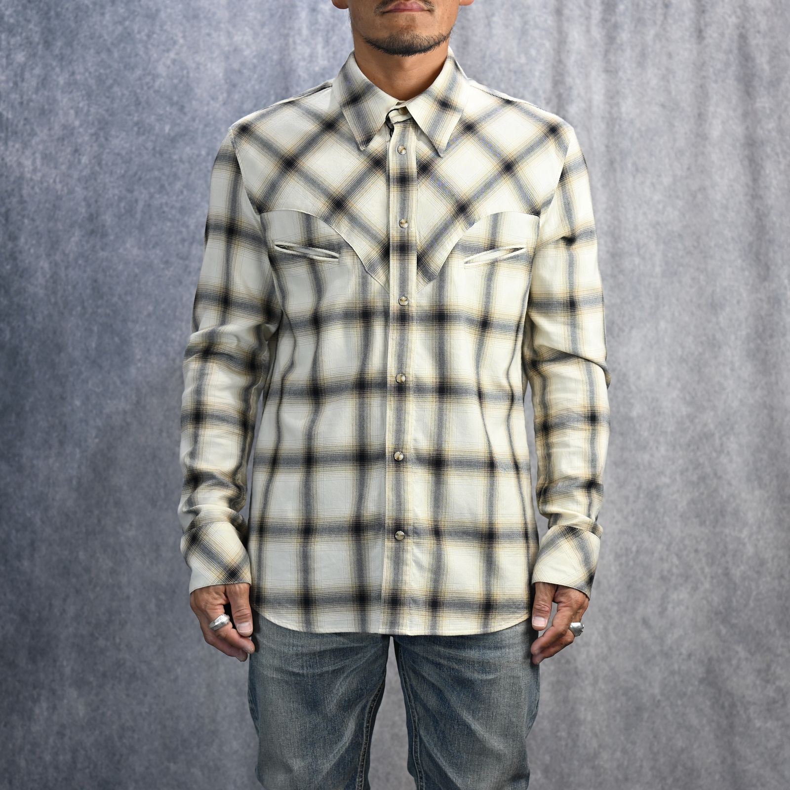 ISAMU KATAYAMA BACKLASH - オンブレーチェック ウエスタンシャツ