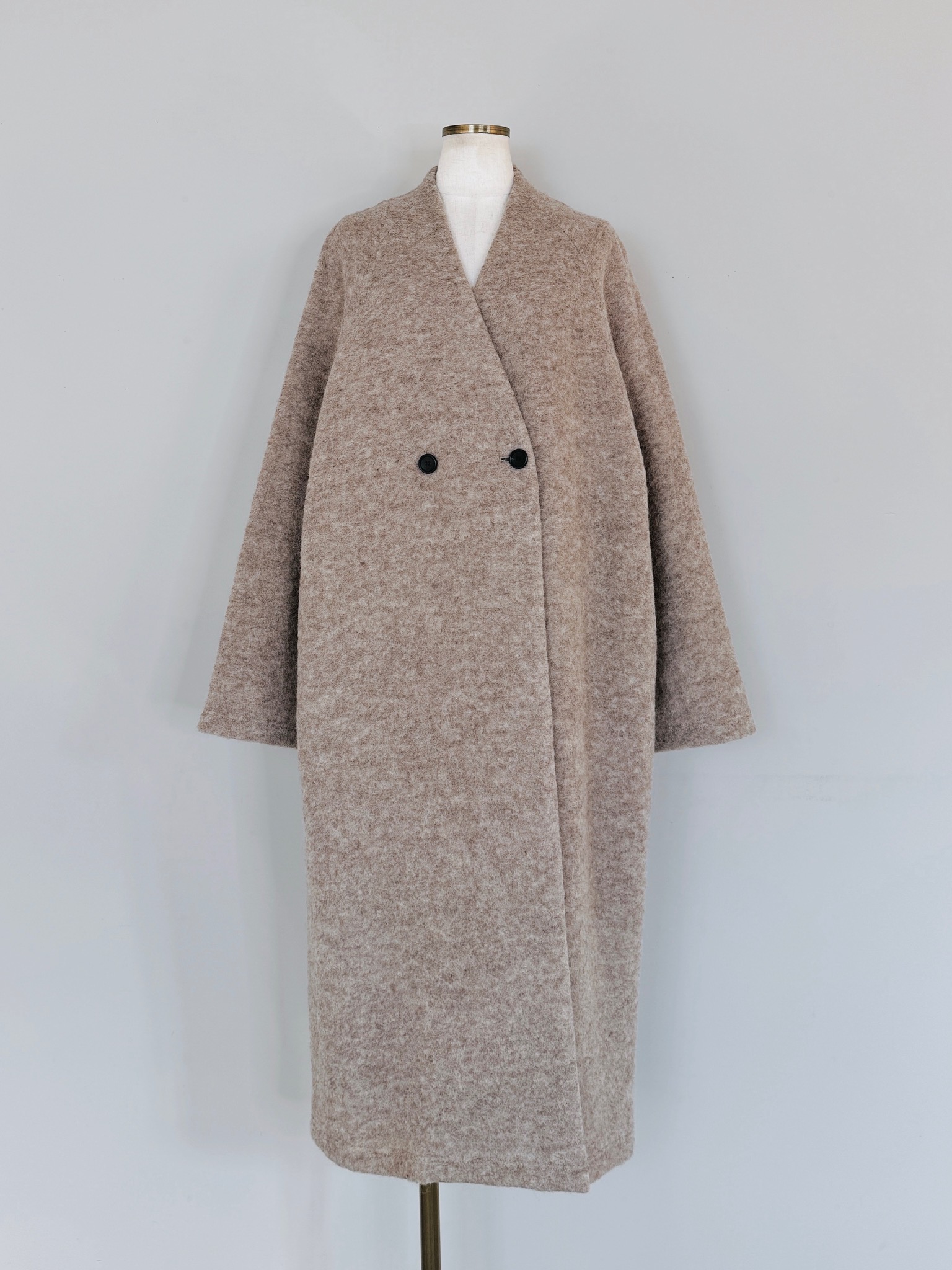 現行美品L'EQUIPE/レキップ 圧縮ブークレノーカラーコート 38size