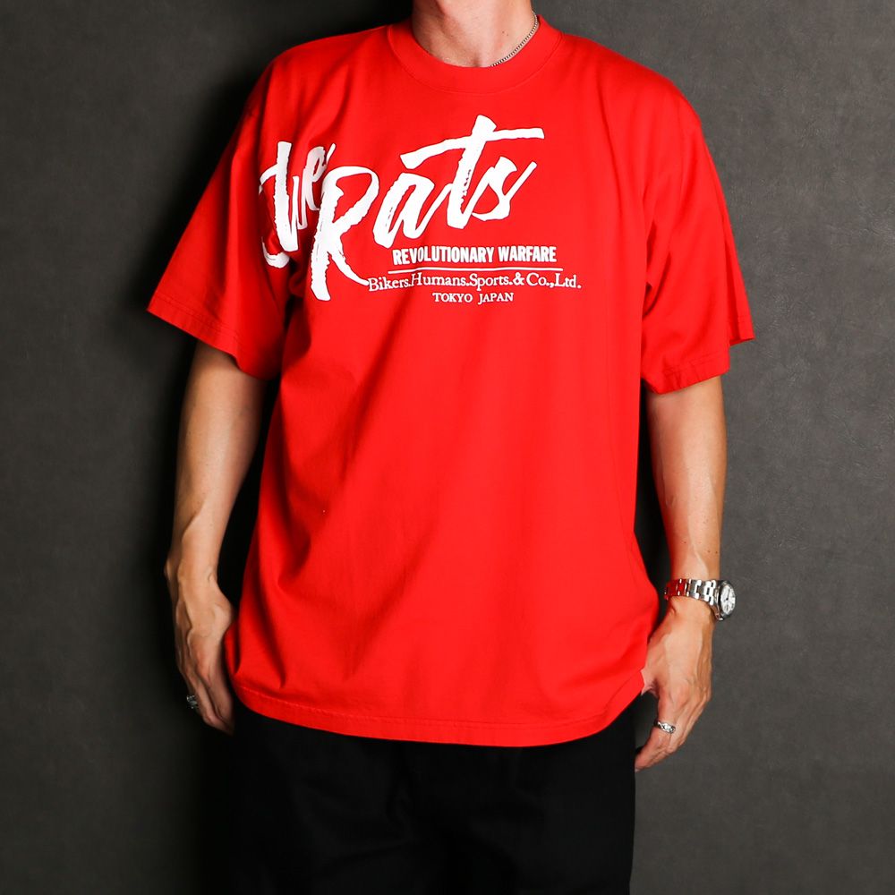 RATS - 【ラスト1点-サイズS】 SCRIPT BIG LOGO TEE / プリント T