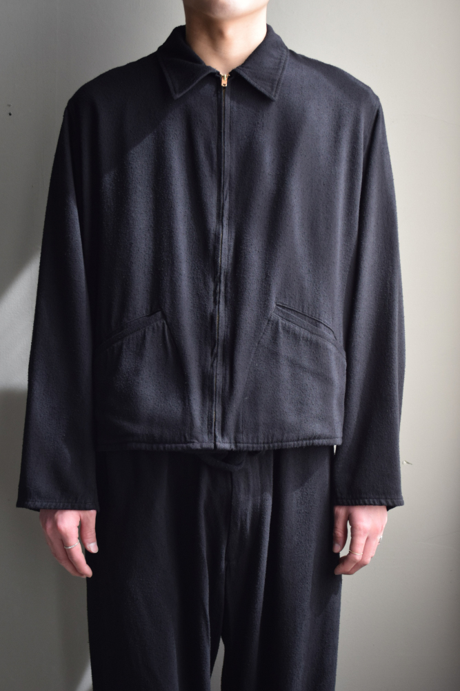 COMOLI (コモリ) シルクネップ ジップショートジャケット [BLACK]