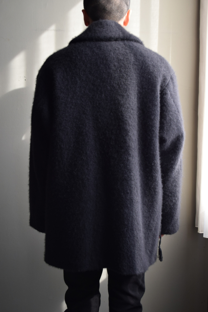 COMOLI (コモリ) カシミヤ ショールカラーコート [BLACK]