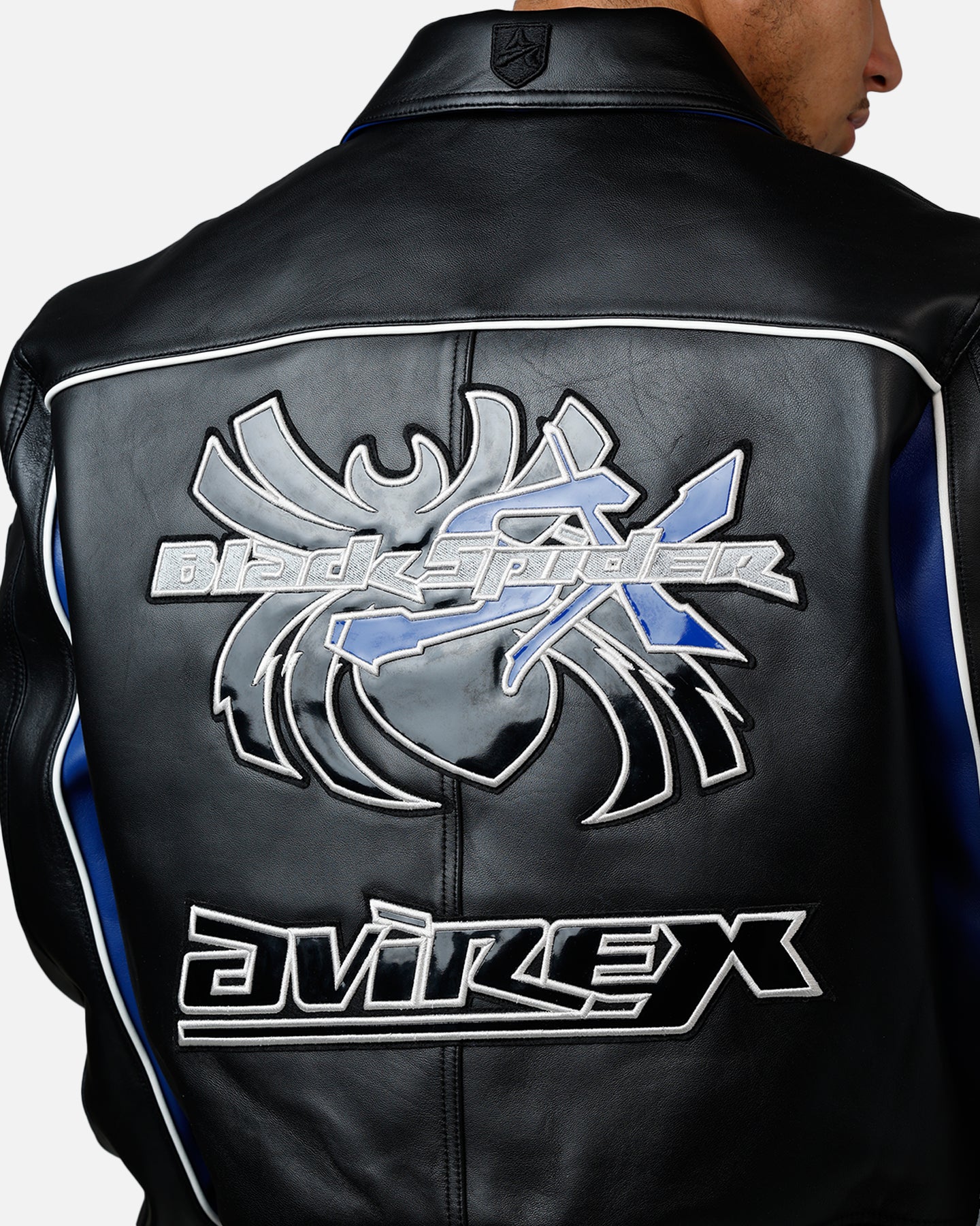 Avirex Spider Racing Jacket Black/Blue | Culture Kings US