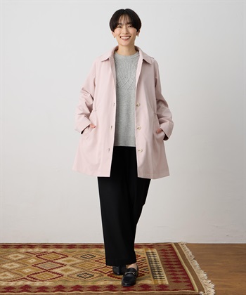 ライナー付きステンカラーコート【はっ水・ハンドウォッシャブル・花粉