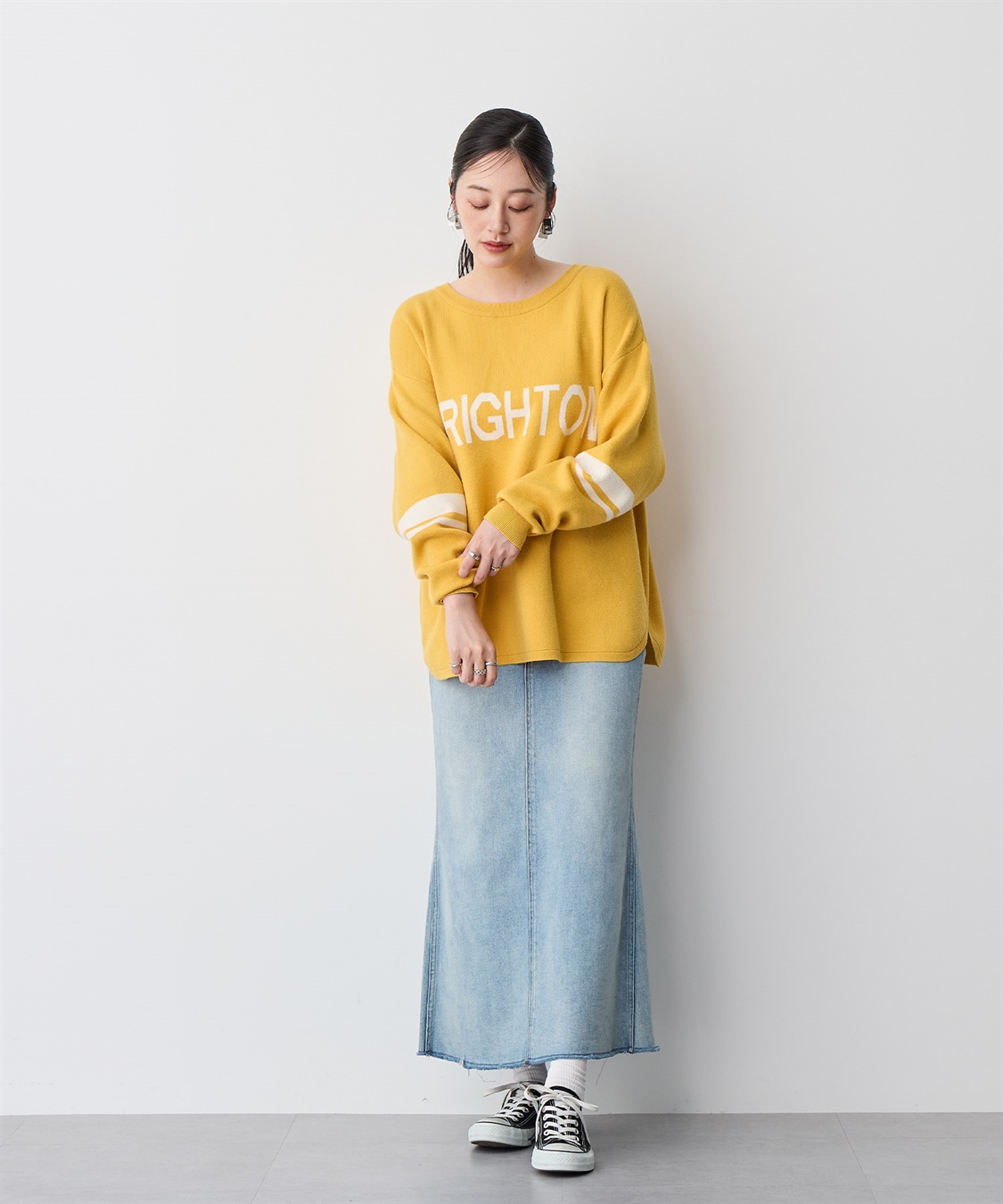 anyfee/プラスサイズ】ジャガードロゴニットプルオーバー Life Style