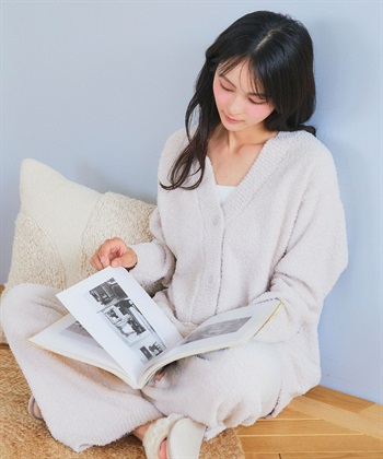 LAFUKU/ラフク】もちふわマシュマロニットVネックカーディガン/ルーム