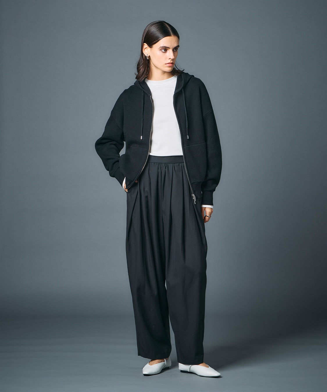 コットンカシミヤニットジップフーディー N.O.R.C｜クロスプラス公式