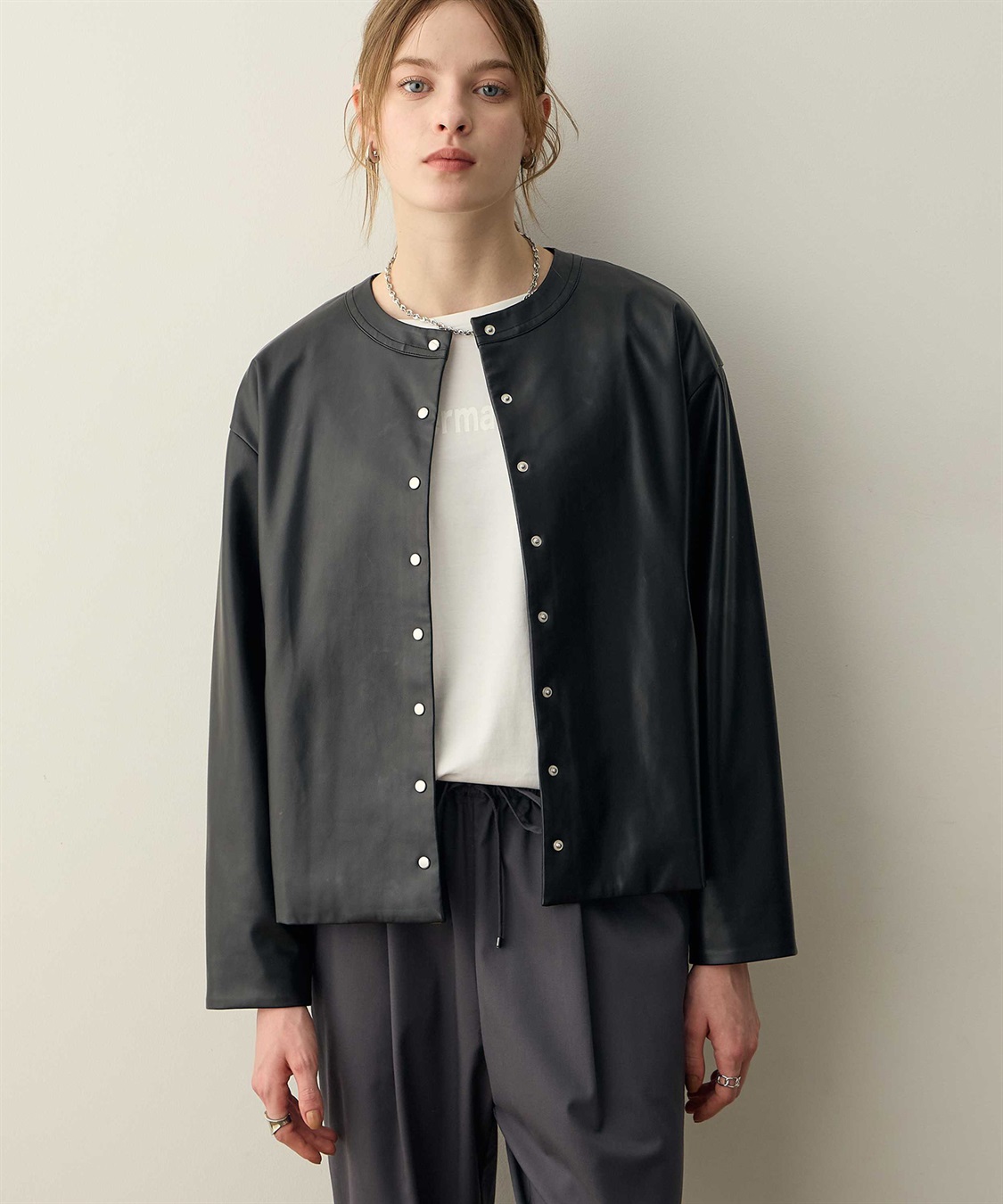 フェイクレザーブルゾン LE SOUK HOLIDAY｜クロスプラス公式通販サイト