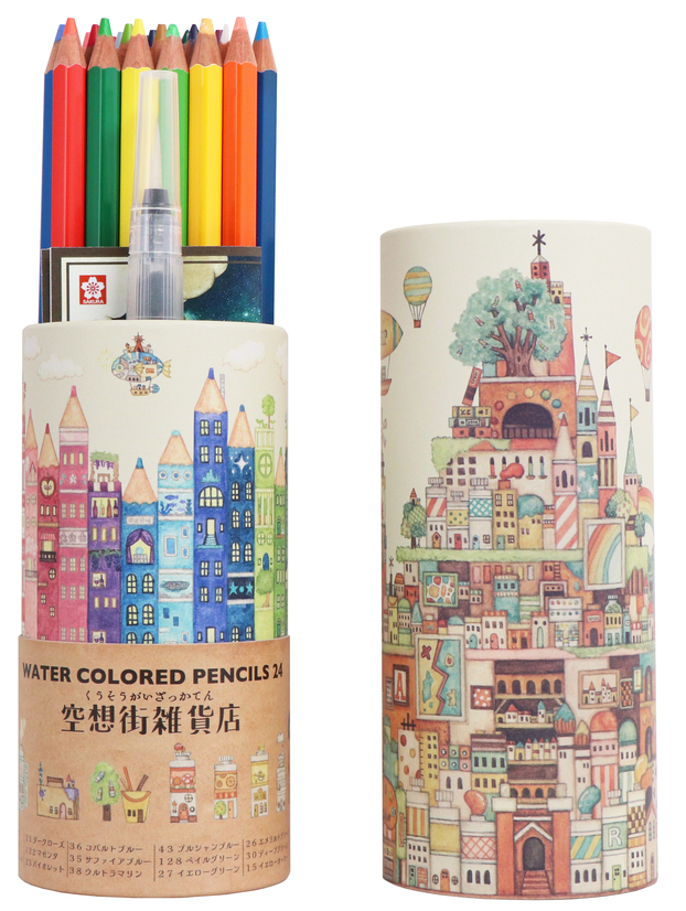 水彩色鉛筆24色 空想街紙管入り」を新発売！ 〜雑貨で人気の高い“空想