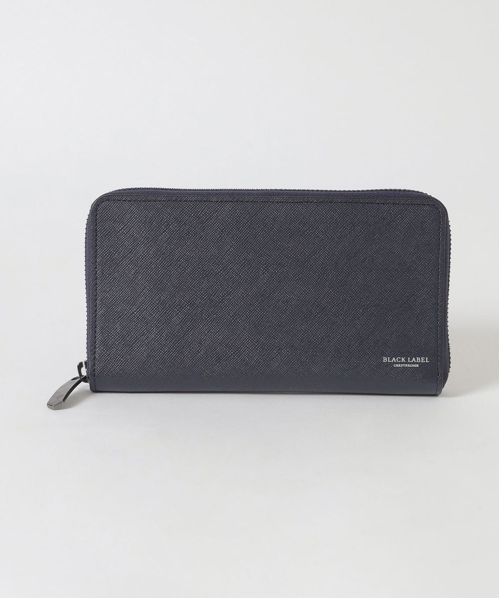 バイカラークレストブリッジチェックラウンドジップウォレット