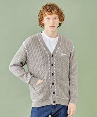 WEB・一部店舗限定】パーシャルチェックケーブルカーディガン（WEB限定