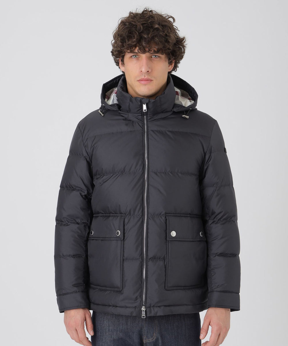 クレストブリッジチェックコンビショートダウン（ブルゾン）｜BLACK