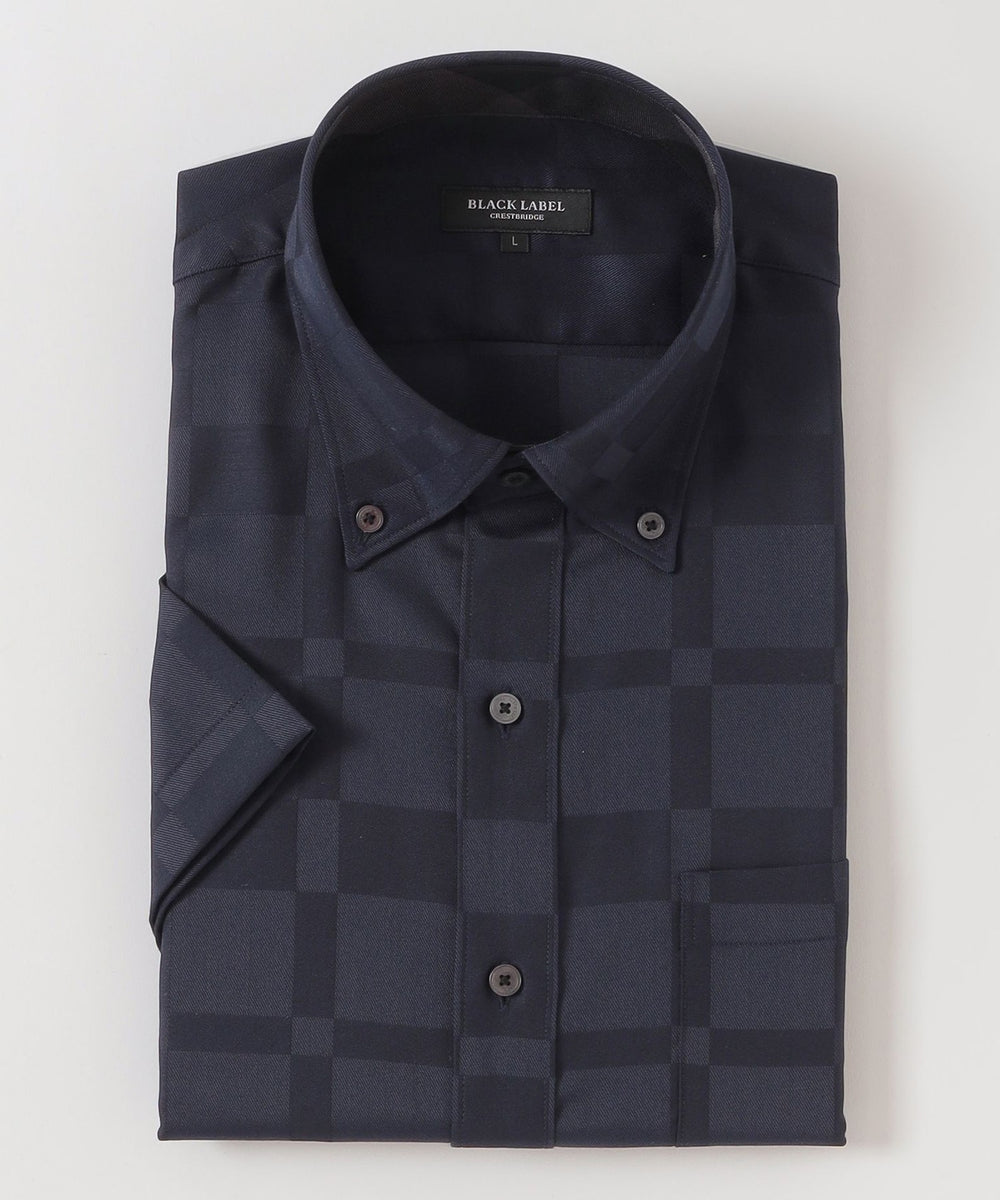 シャドークレストブリッジチェックハーフボタンダウンシャツ（ドレス