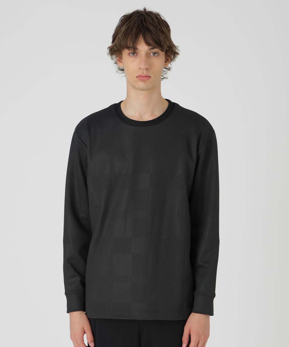 BLACK lab.】エンボスシャドーチェックカットソー（カットソー