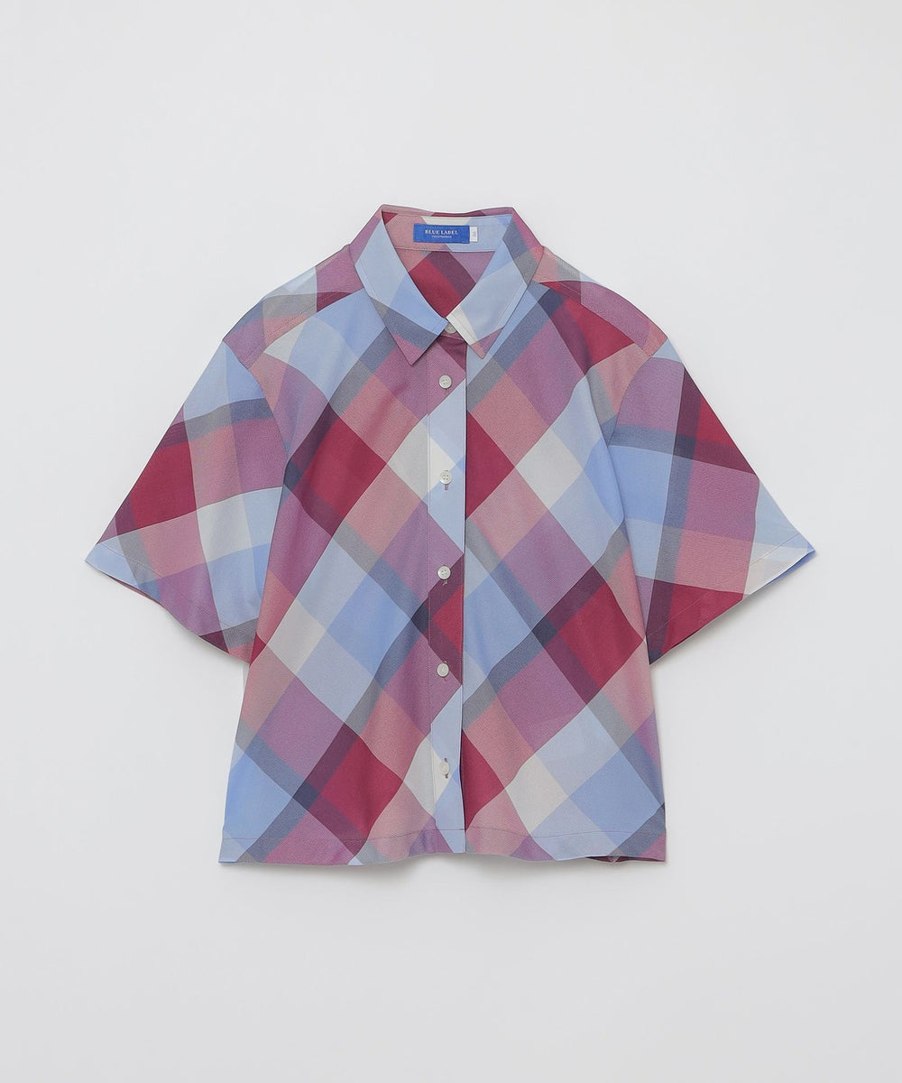 クレストブリッジチェックカラミクロスシャツ（ブラウス）｜BLUE LABEL